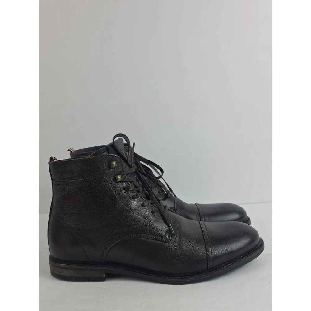 Ambitious Lace Up Leather Cap Toe Men's Ankle Boots Size‎ EU 43. US 10